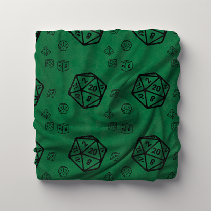 D20 Green Cozy Lightweight Velveteen Microfiber Blanket, Dorm Room Throw, Reading Blanket, Gaming Blanket