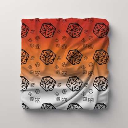 D20 Lesbian Pride Flag Lightweight Velveteen Microfiber Blanket TTRPG Gamer Gift