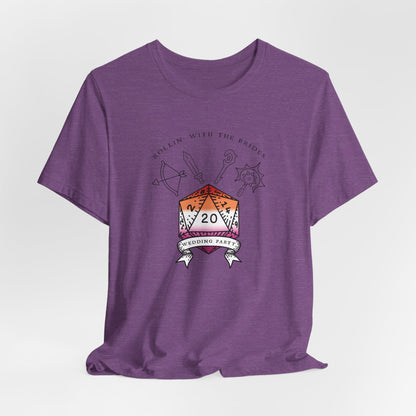 Lesbian Flag Dungeons & Dragons Wedding Party T-Shirts |TTRPG | Unisex T-Shirt | Nerdy Non-Binary