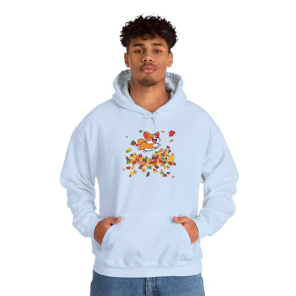 Cute Corgi Fall Autumn Leaves Hoodie