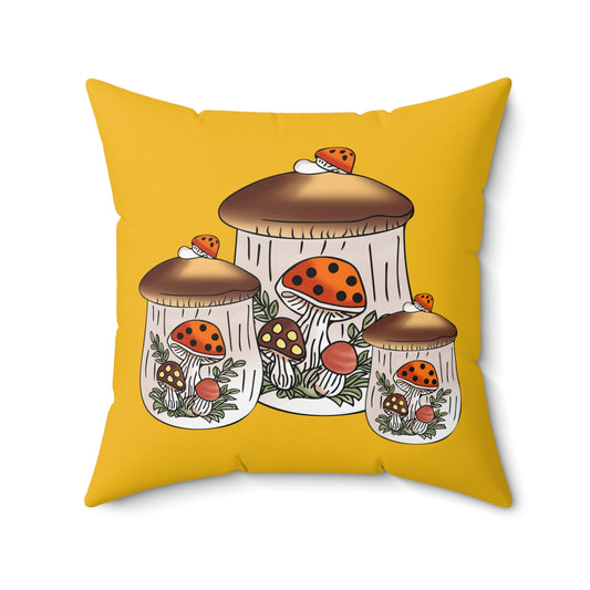 Vintage Merry Mushroom Inspired Tripple Canister Pillow