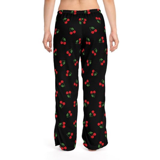 Women's Cherry Pajama Pants, Comfortable Sleepwear, Cute Loungewear for Home, Gift for Her, Cozy PJs