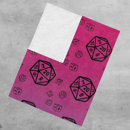 D20 Bisexual Pride Flag Velveteen Lightweight Microfiber Blanket TTRPG Gamer Gift, Dorm Room Throw, Reading Blanket