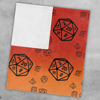 D20 Lesbian Pride Flag Lightweight Velveteen Microfiber Blanket TTRPG Gamer Gift