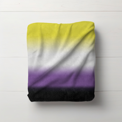 Non-binary Pride Flag Lightweight Velveteen Microfiber Blanket