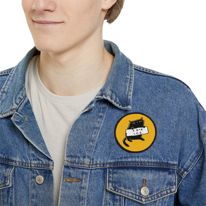 Anti ICE Black Cat Protest Iron-On Patches - Anti Trump, Anti-Fascist Patch for Backpacks, Jackets - Activist Patch, Political Protest