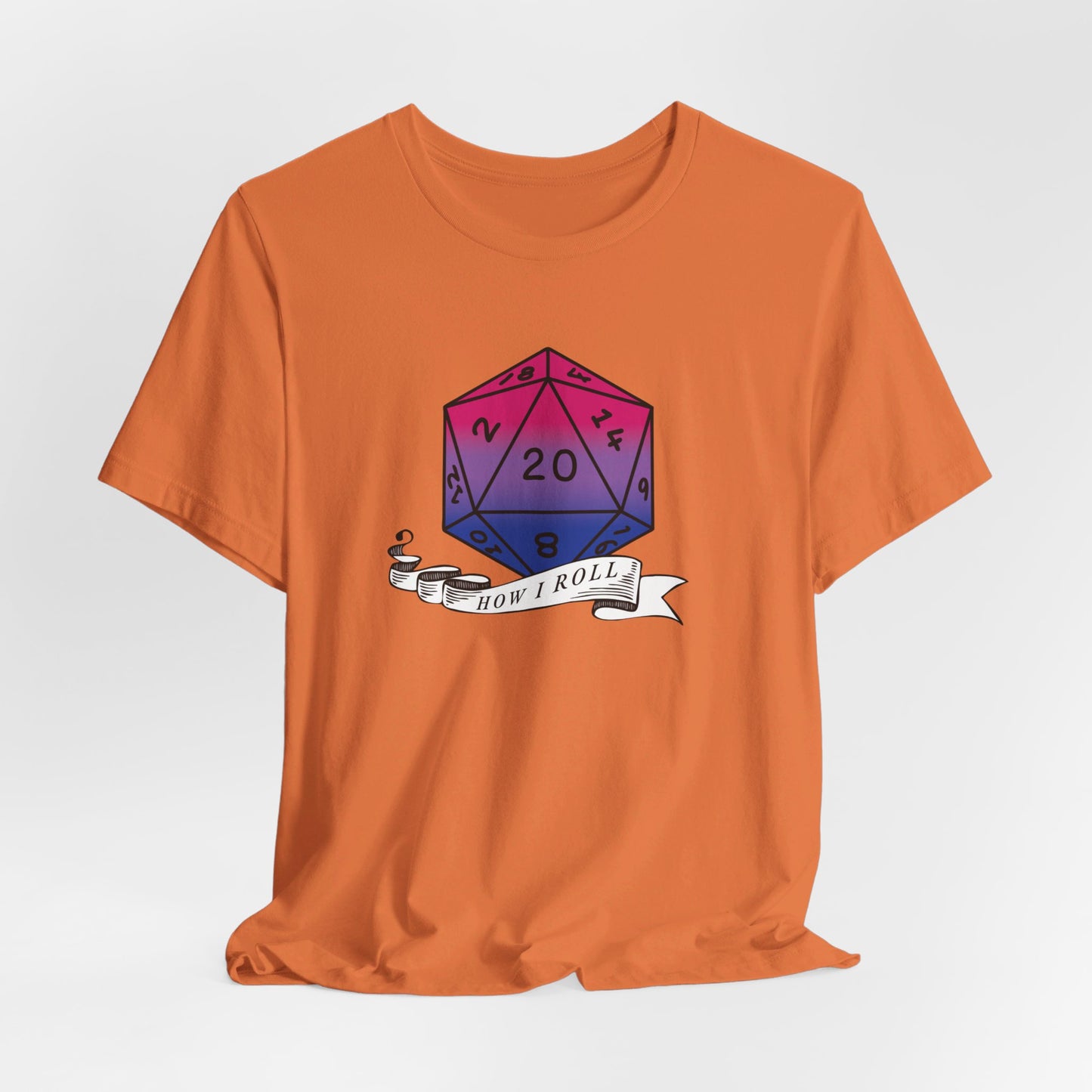 This Is How I Roll | Pride Flag D20 T-Shirt | Unisex T-Shirt | Nerdy Bisexual Pride