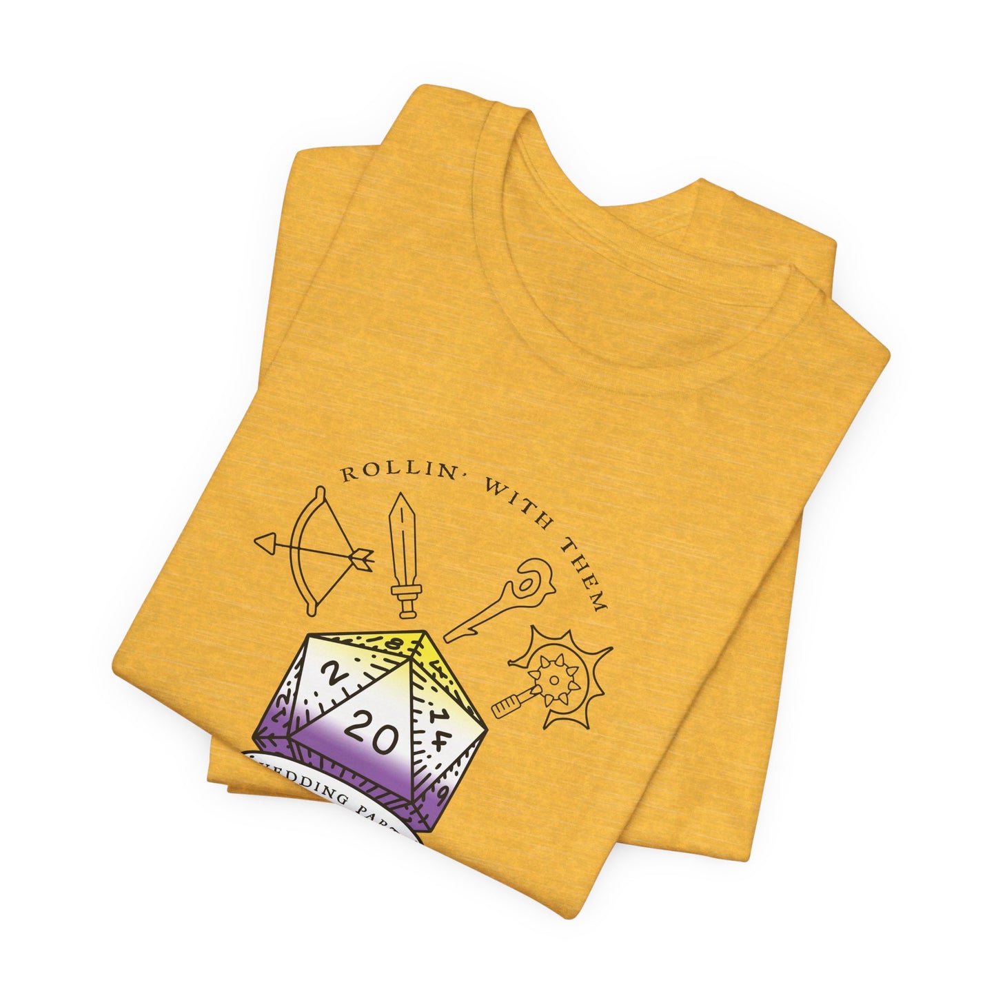 Non-Binary Flag Dungeons & Dragons Wedding Party T-Shirts |TTRPG | Unisex T-Shirt