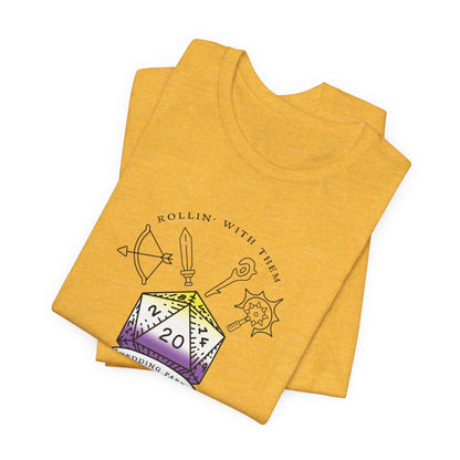 Non-Binary Flag Dungeons & Dragons Wedding Party T-Shirts |TTRPG | Unisex T-Shirt