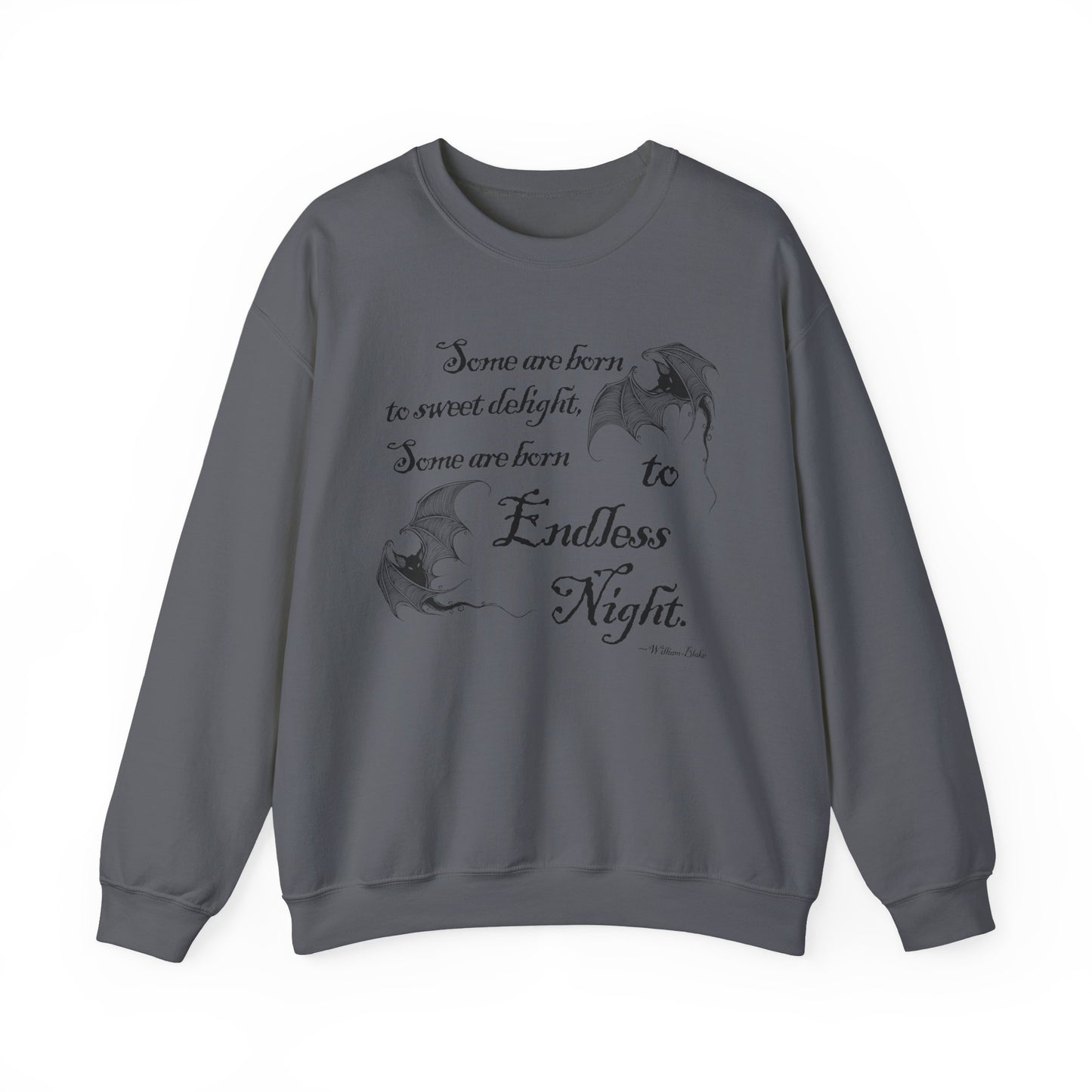 Dark Academia 'Endless Night' William Blake Quote, Cozy Unisex Sweatshirt for Halloween, Bookish Fall Fashion, Poetry Lovers, Goth Aesthetic