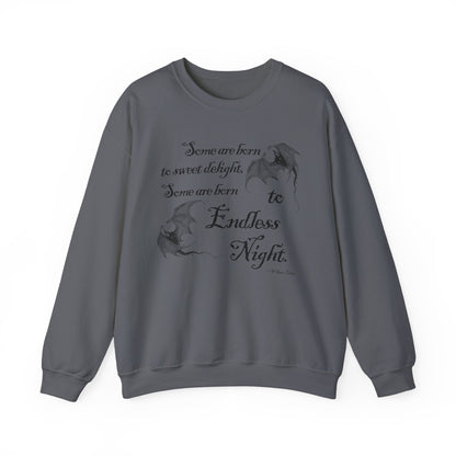 Dark Academia 'Endless Night' William Blake Quote, Cozy Unisex Sweatshirt for Halloween, Bookish Fall Fashion, Poetry Lovers, Goth Aesthetic