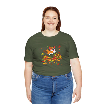 Cute Corgi Fall Autumn Leaves T-Shirt