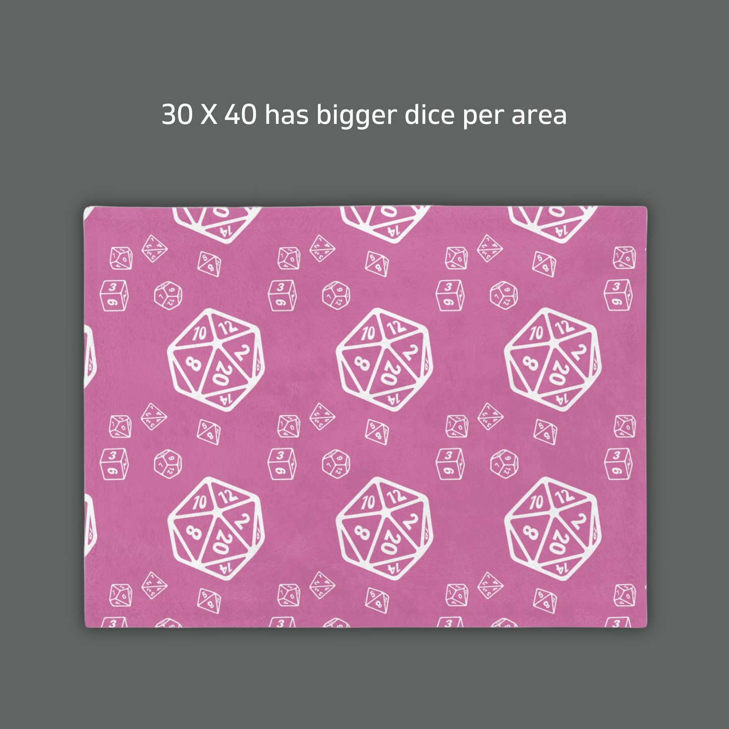 D20 Light Pink Cozy Lightweight Velveteen Microfiber Blanket, Dorm Room Throw, Reading Blanket, Gaming Blanket