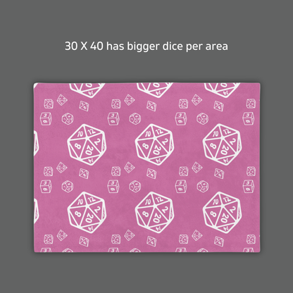 D20 Light Pink Cozy Lightweight Velveteen Microfiber Blanket, Dorm Room Throw, Reading Blanket, Gaming Blanket
