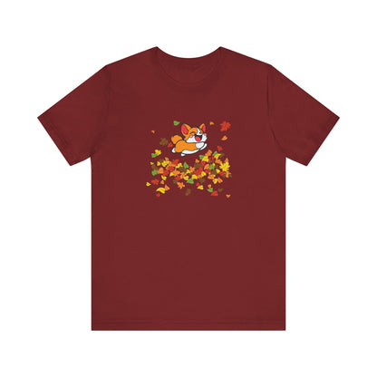 Cute Corgi Fall Autumn Leaves T-Shirt