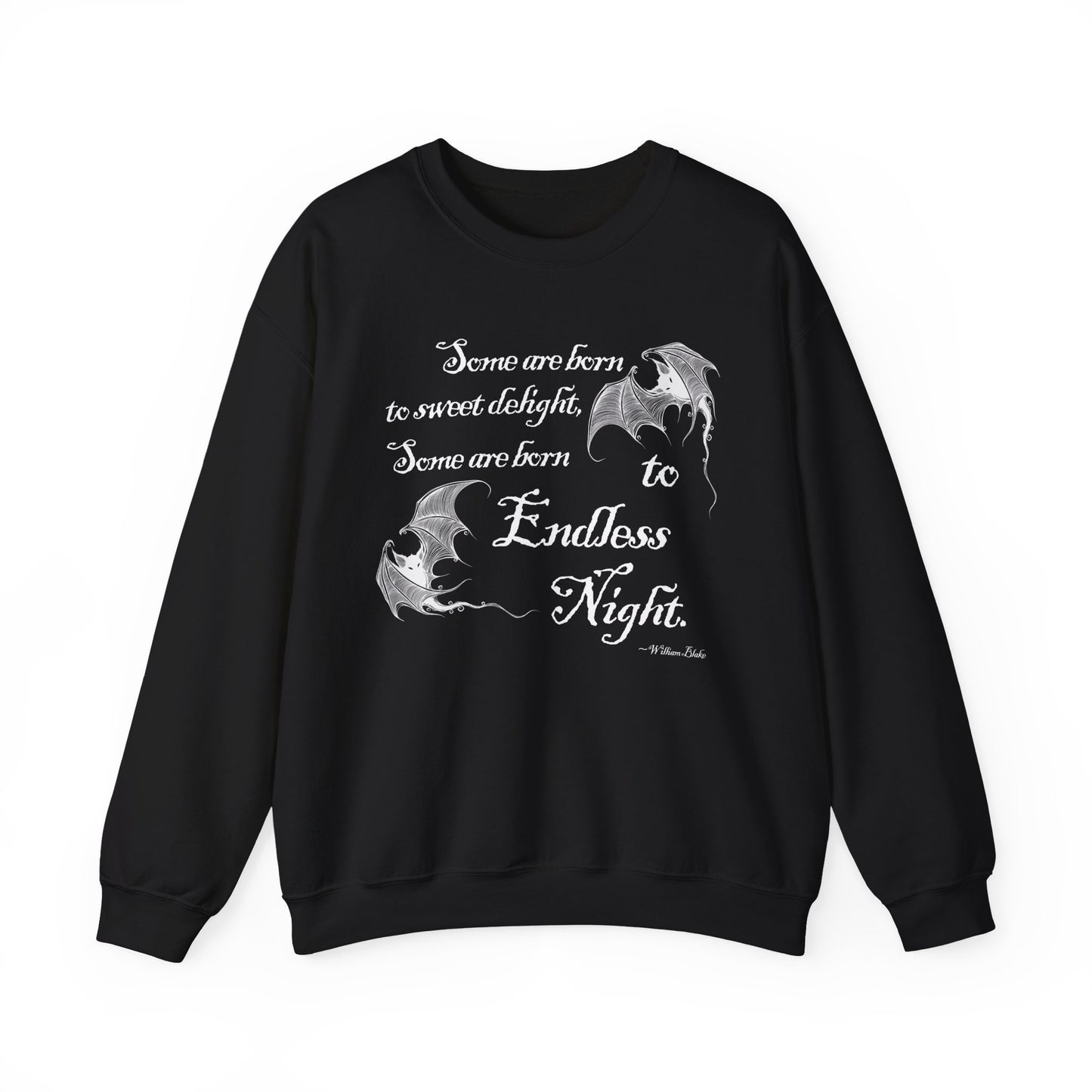 Dark Academia 'Endless Night' William Blake Quote, Cozy Unisex Sweatshirt for Halloween, Bookish Fall Fashion, Poetry Lovers, Goth Aesthetic