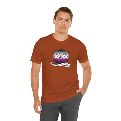 This Is How I Roll | Pride Flag D20 T-Shirt | Unisex T-Shirt | Nerdy Asexual Pride