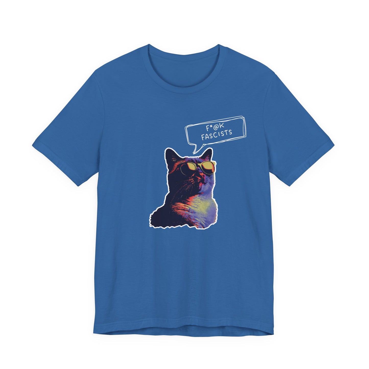 Y2K  Anti-Fascists Cat T-Shirt, Anti-Trump, Cat Lovers Gift, Activist Protest Tee, 1990's, 90's Aesthetic