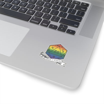 Rainbow Flag PRIDE D20 |This is How I Roll Sticker