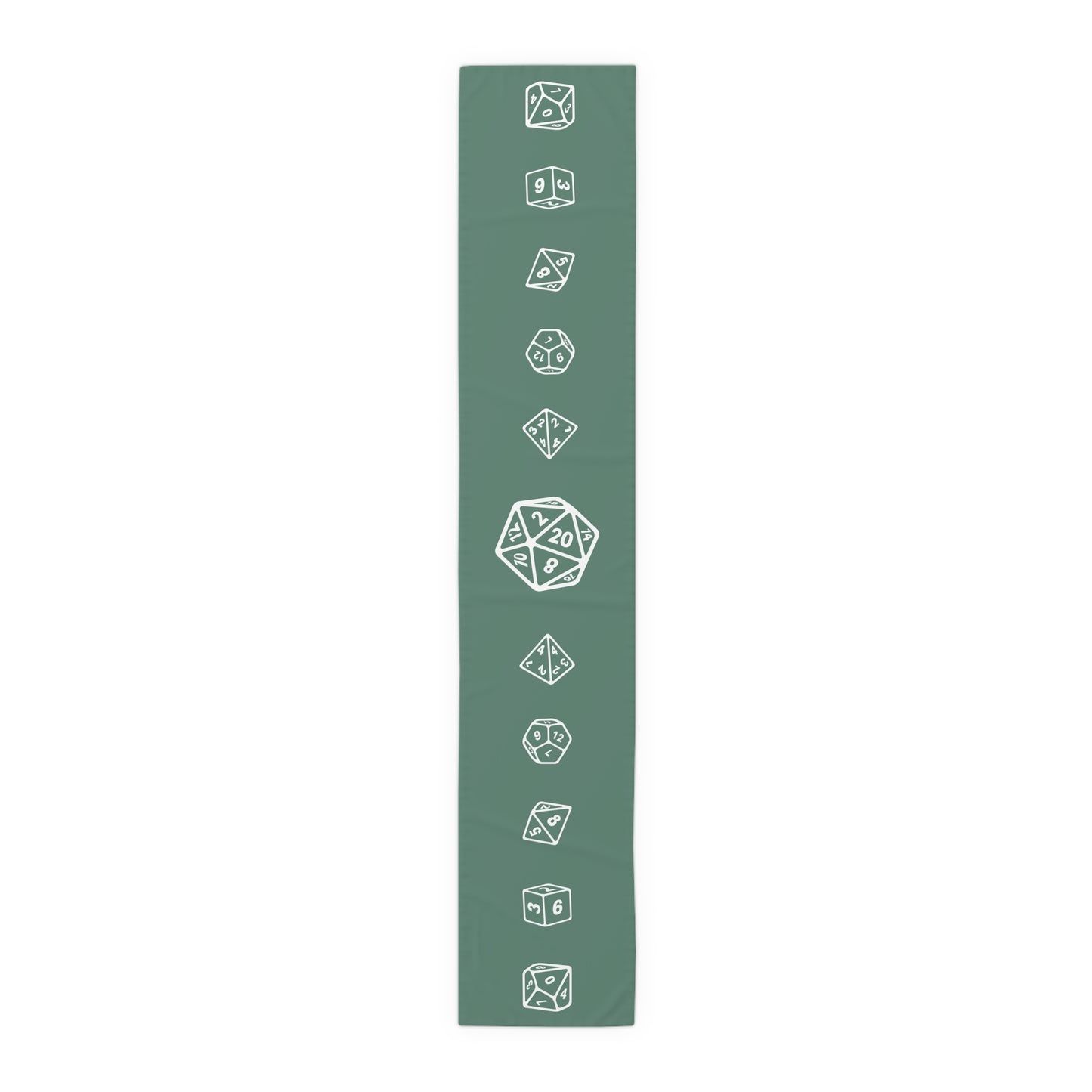 Sage Green D20 Table Runner, Game Night, TTRPG Decorations, Dungeons & Dragons Tabletop Games, Wedding Decor