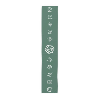 Sage Green D20 Table Runner, Game Night, TTRPG Decorations, Dungeons & Dragons Tabletop Games, Wedding Decor
