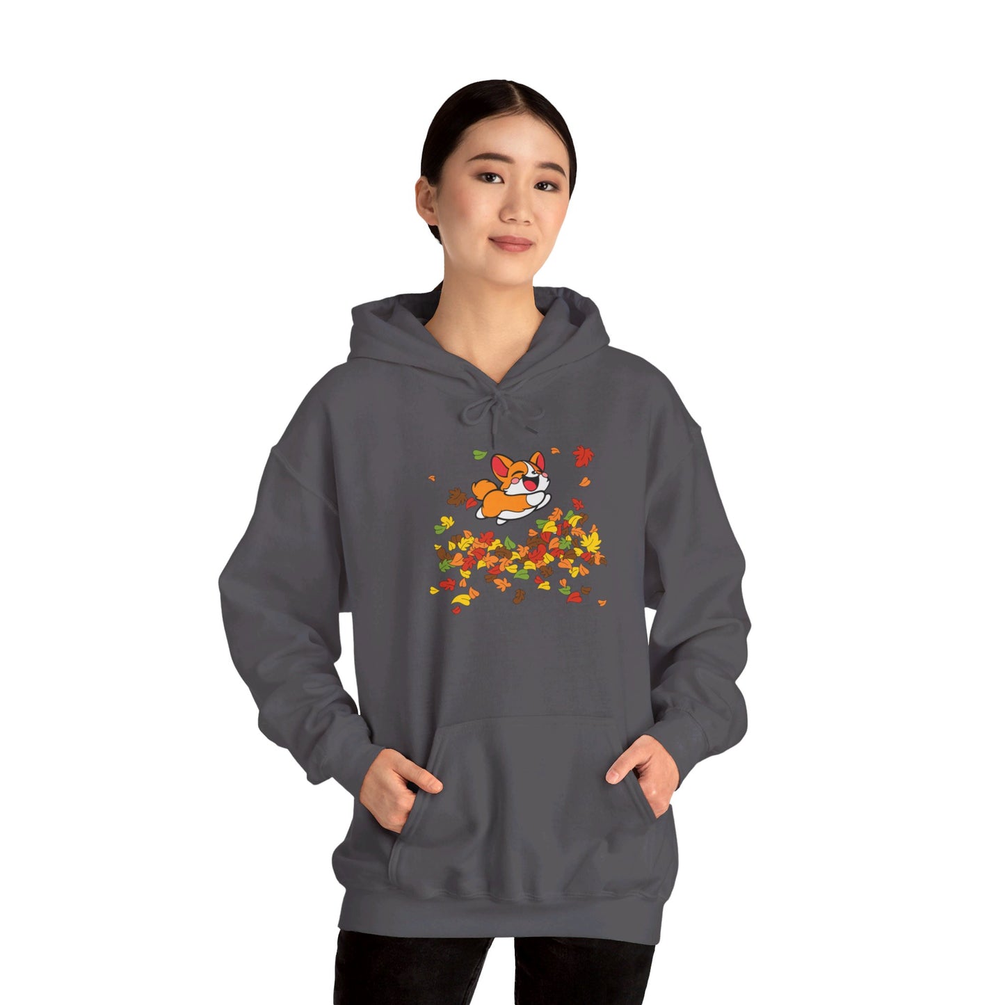 Cute Corgi Fall Autumn Leaves Hoodie