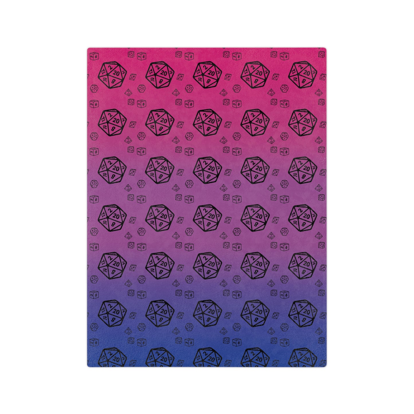 D20 Bisexual Pride Flag Velveteen Lightweight Microfiber Blanket TTRPG Gamer Gift, Dorm Room Throw, Reading Blanket