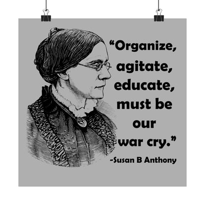Inspirational Matte Vertical Posters - Empowerment Wall Art, Feminist Decor, Susan B. Anthony Quote, Motivational Gift, Home Office Wall