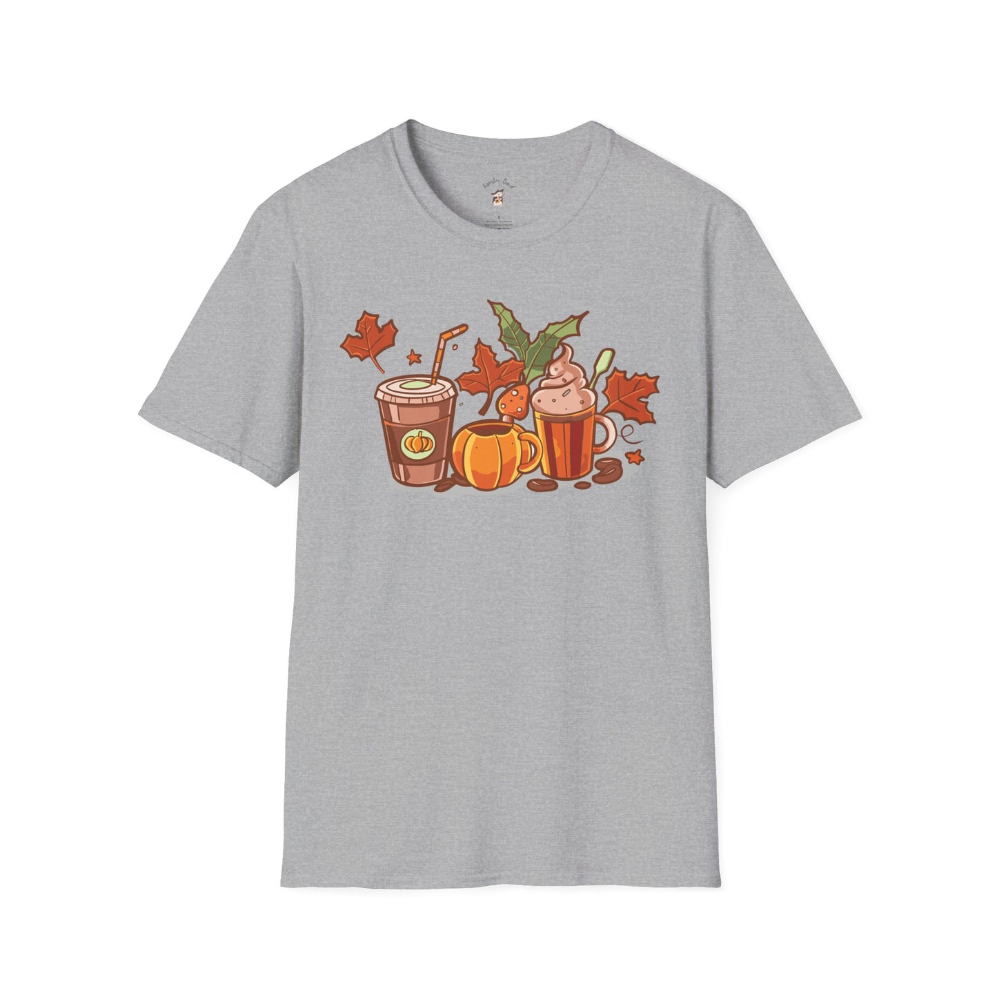 Fall Coffee Shirt, Cute Fall T-Shirt, Coffee Lover tee, Halloween Pumpkin Latte, Pumpkin Spice Shirt,  Unisex Softstyle T-Shirt