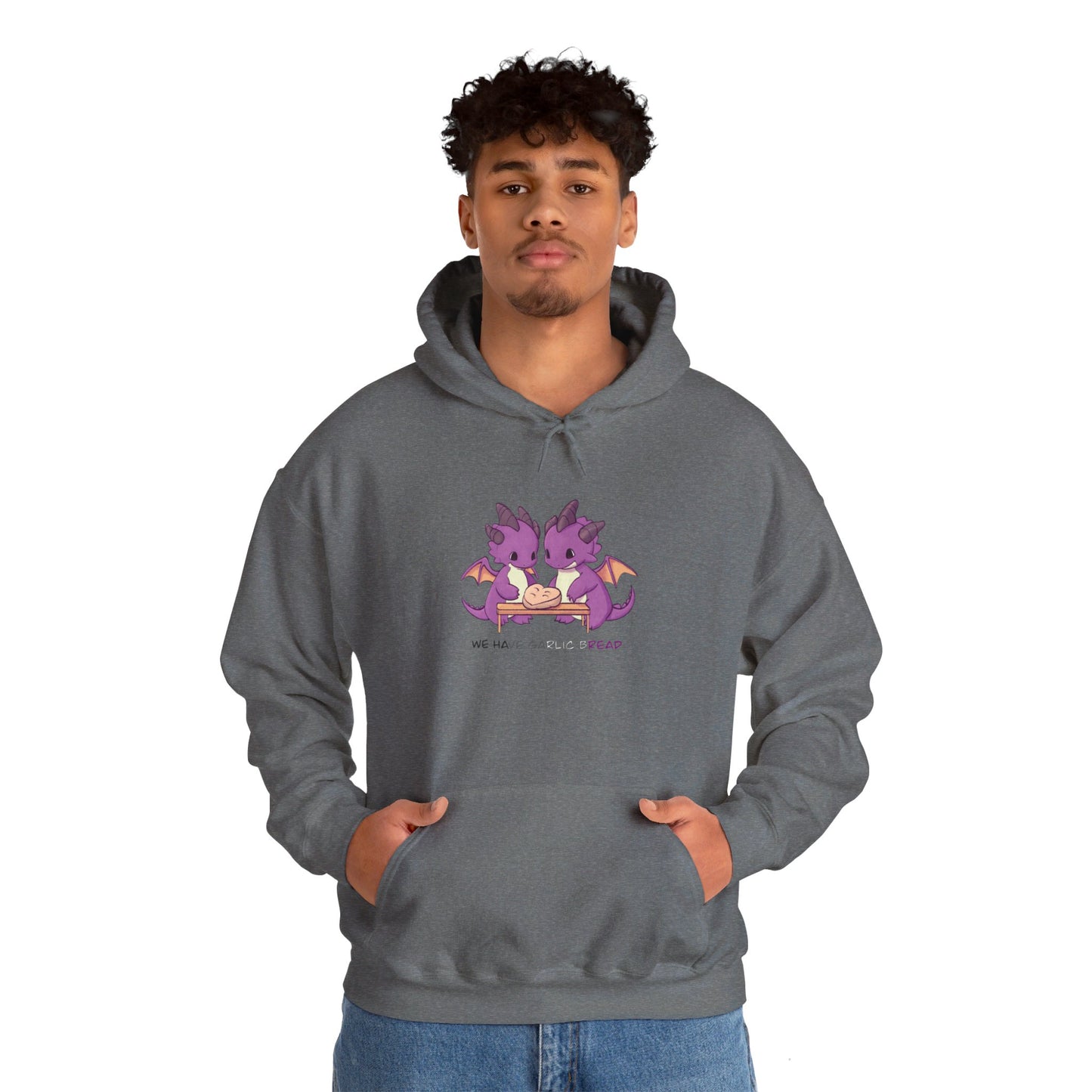 Asexual Dragons Making Garlic Bread Hoodie | Unisex Heavy Blend™ Hooded Sweatshirt