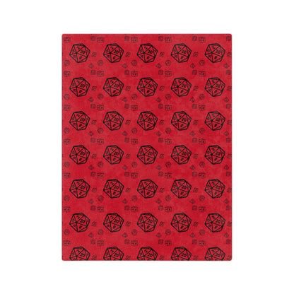 D20 Red Cozy Lightweight Velveteen Microfiber Blanket, Dorm Room Throw, Reading Blanket, Gaming Blanket