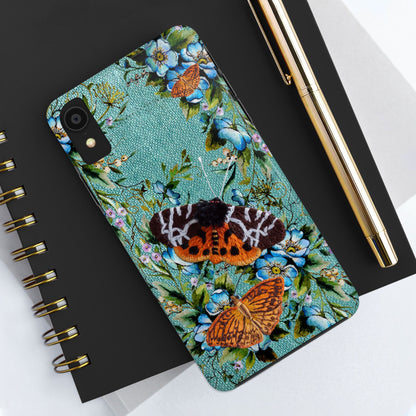 Vintage Blooms and Butterflies Phone Case Embroidered Look Floral Cottagecore Phone Cover, iPhone, Pixel, Samsung