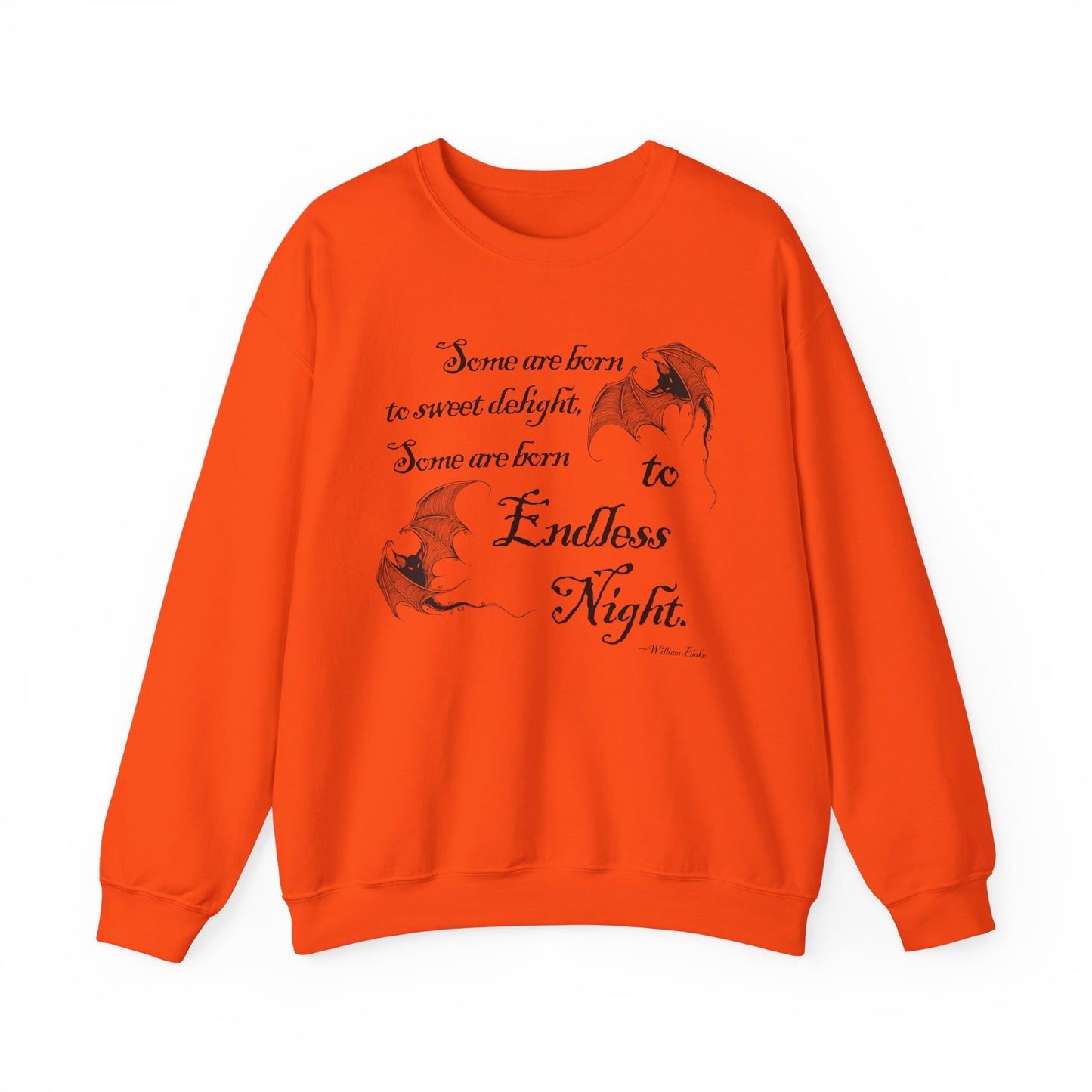 Dark Academia 'Endless Night' William Blake Quote, Cozy Unisex Sweatshirt for Halloween, Bookish Fall Fashion, Poetry Lovers, Goth Aesthetic