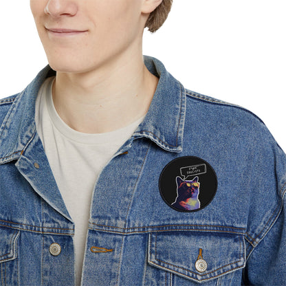 Y2K Retro Cat Anti-Trump Iron-On Patch, Backpack Protest Badge, Circle Facist Embroidered Patch, DIY Jacket Applique, Political Patch for