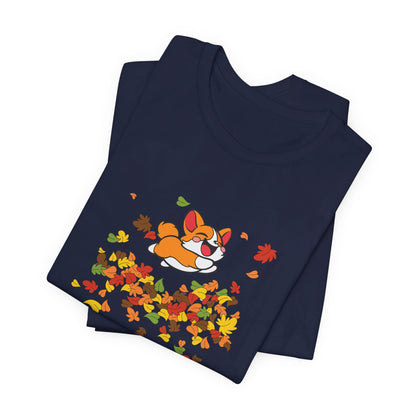 Cute Corgi Fall Autumn Leaves T-Shirt