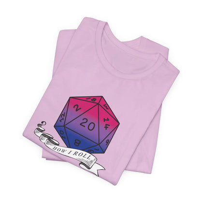 This Is How I Roll | Pride Flag D20 T-Shirt | Unisex T-Shirt | Nerdy Bisexual Pride