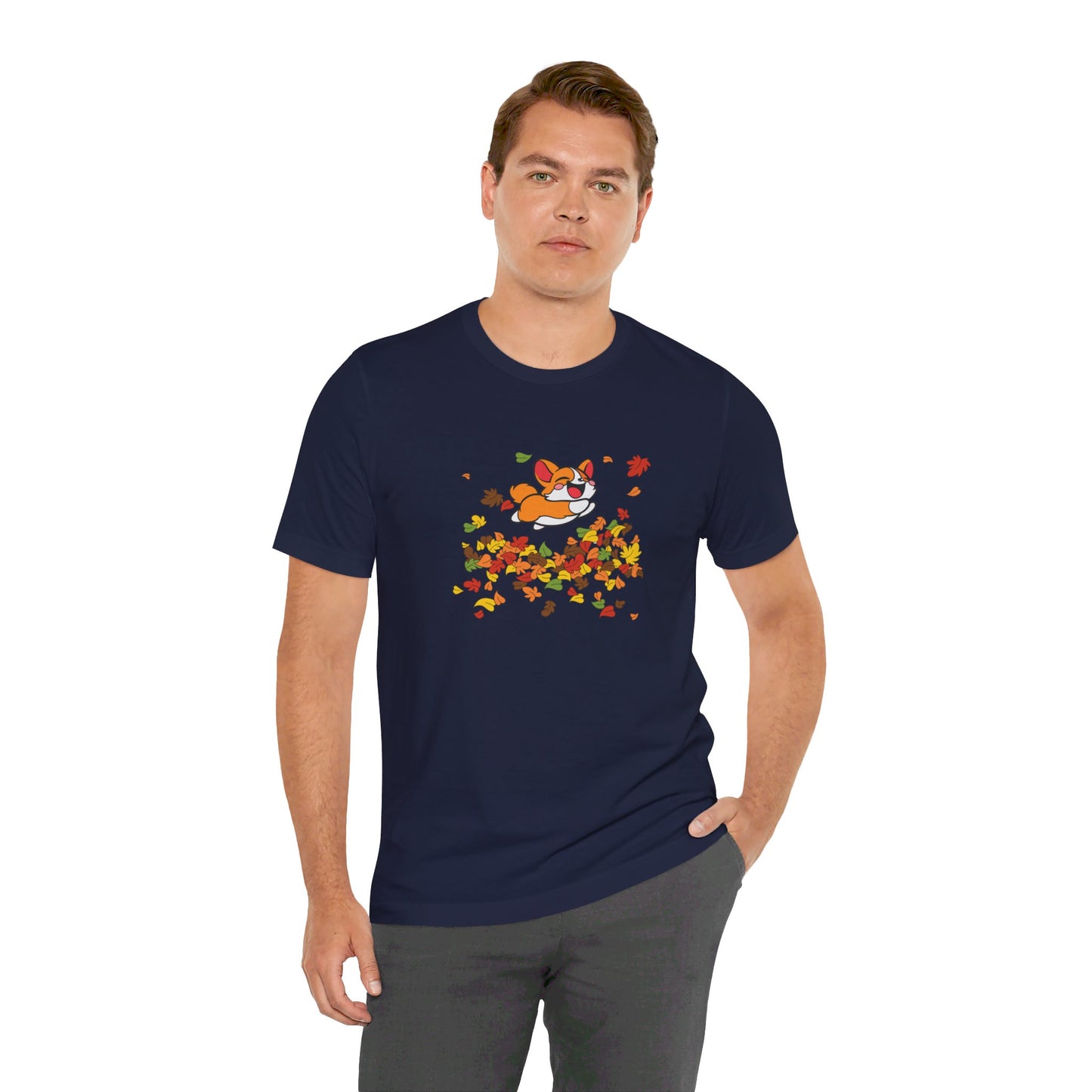 Cute Corgi Fall Autumn Leaves T-Shirt