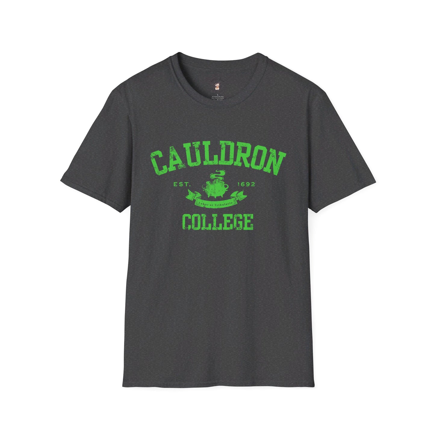 Halloween College T-Shirt - Cauldron College Unisex Softstyle T-Shirt