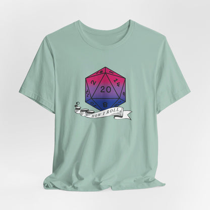 This Is How I Roll | Pride Flag D20 T-Shirt | Unisex T-Shirt | Nerdy Bisexual Pride