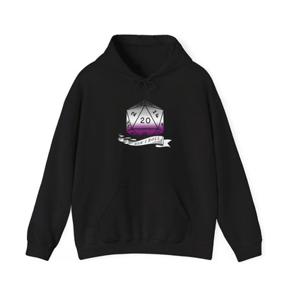 Nerdy Asexual Flag Pride | How I Roll | Pride Flag D20 Hoodie | Unisex Heavy Blend™ Hooded Sweatshirt