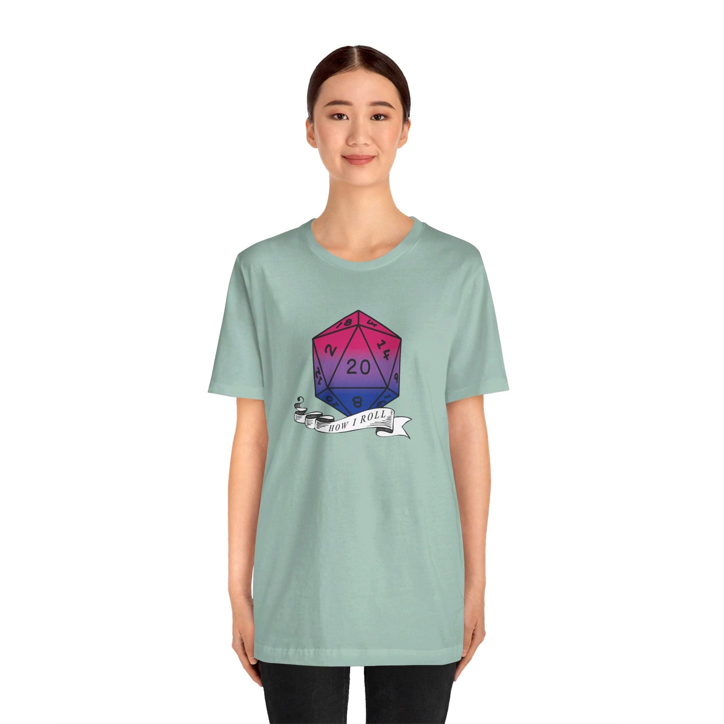 This Is How I Roll | Pride Flag D20 T-Shirt | Unisex T-Shirt | Nerdy Bisexual Pride