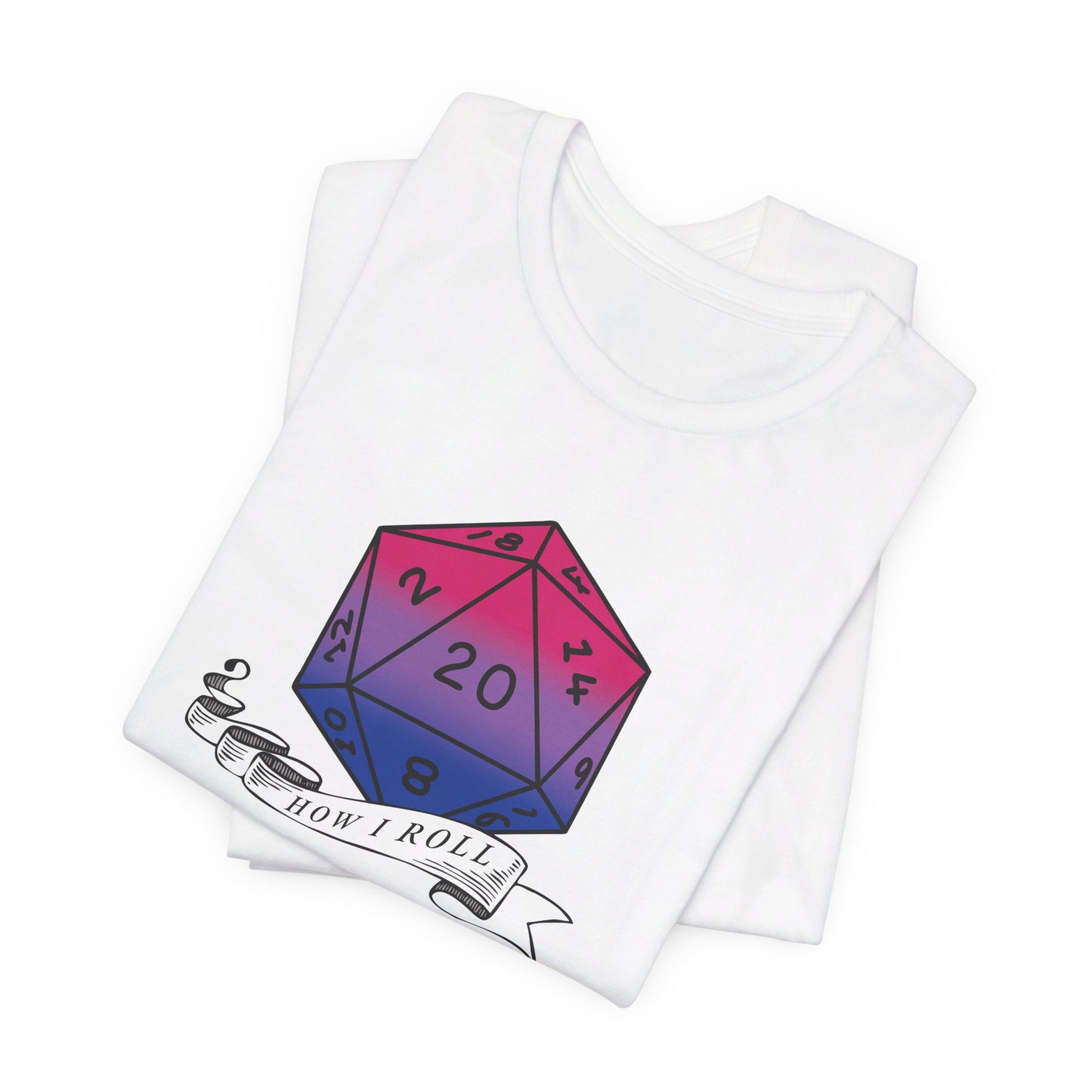 This Is How I Roll | Pride Flag D20 T-Shirt | Unisex T-Shirt | Nerdy Bisexual Pride