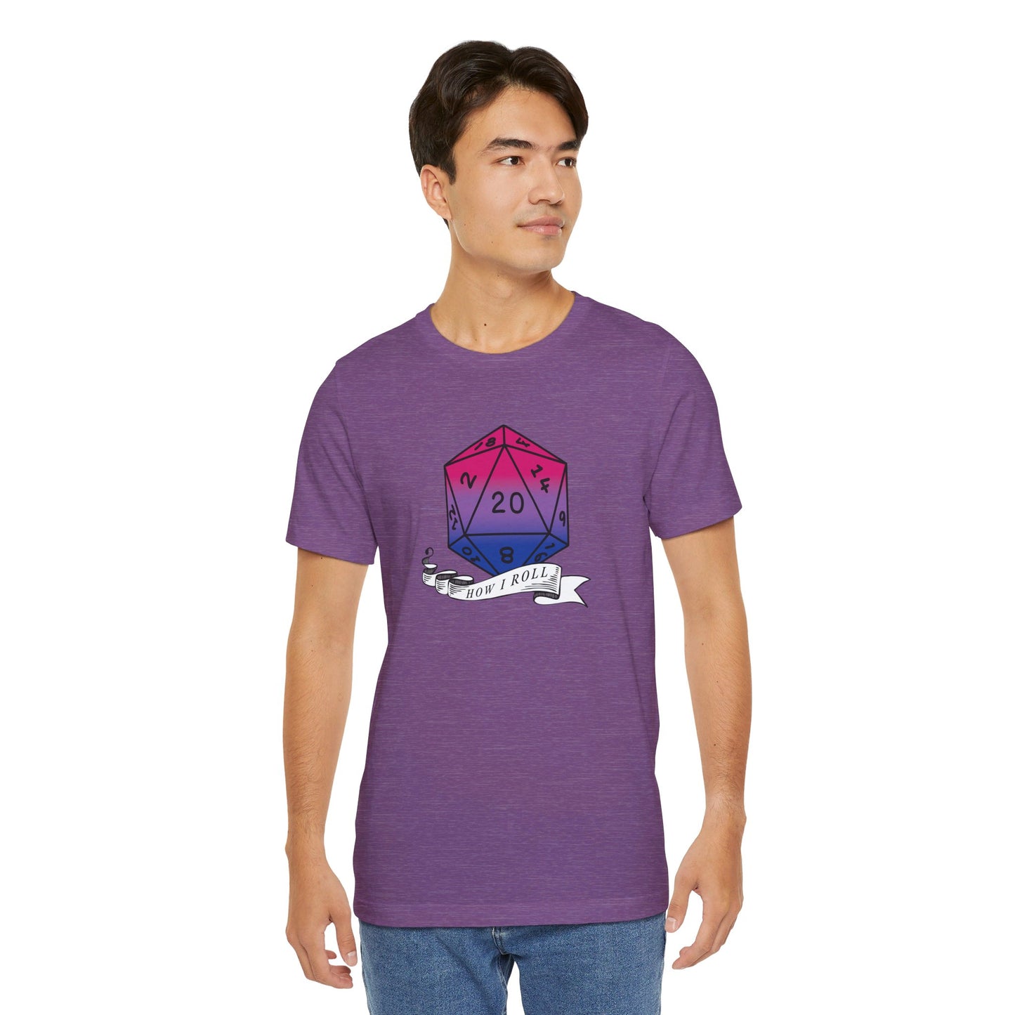 This Is How I Roll | Pride Flag D20 T-Shirt | Unisex T-Shirt | Nerdy Bisexual Pride