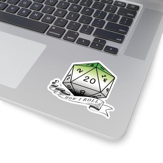 Aromantic Flag PRIDE D20 How I Roll Sticker