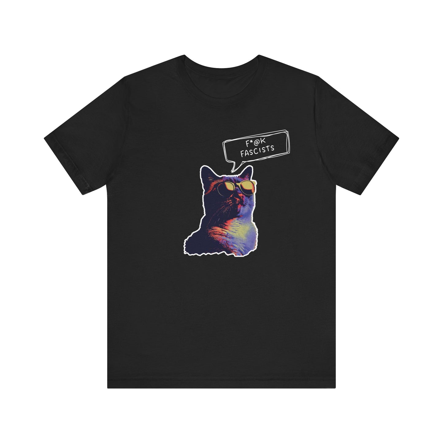 Y2K  Anti-Fascists Cat T-Shirt, Anti-Trump, Cat Lovers Gift, Activist Protest Tee, 1990's, 90's Aesthetic