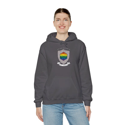 All Are Welcome At My Table | Ally | Game Master| Dungeon Master | Nerdy Pride Flag D20 T-Shirt | Unisex Heavy Blend™ Hooded Sweatshirt