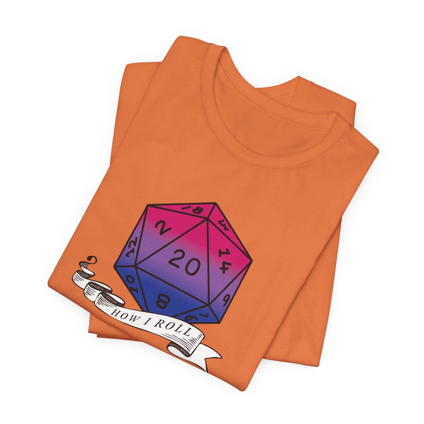 This Is How I Roll | Pride Flag D20 T-Shirt | Unisex T-Shirt | Nerdy Bisexual Pride