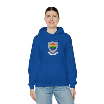 All Are Welcome At My Table | Ally | Game Master| Dungeon Master | Nerdy Pride Flag D20 T-Shirt | Unisex Heavy Blend™ Hooded Sweatshirt