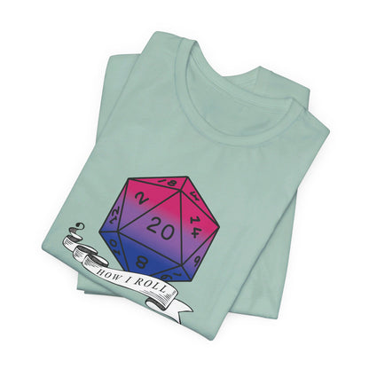 This Is How I Roll | Pride Flag D20 T-Shirt | Unisex T-Shirt | Nerdy Bisexual Pride