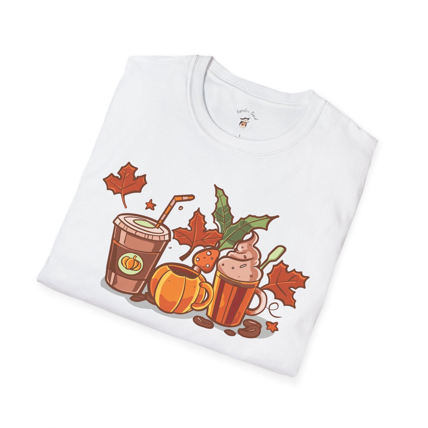 Fall Coffee Shirt, Cute Fall T-Shirt, Coffee Lover tee, Halloween Pumpkin Latte, Pumpkin Spice Shirt,  Unisex Softstyle T-Shirt